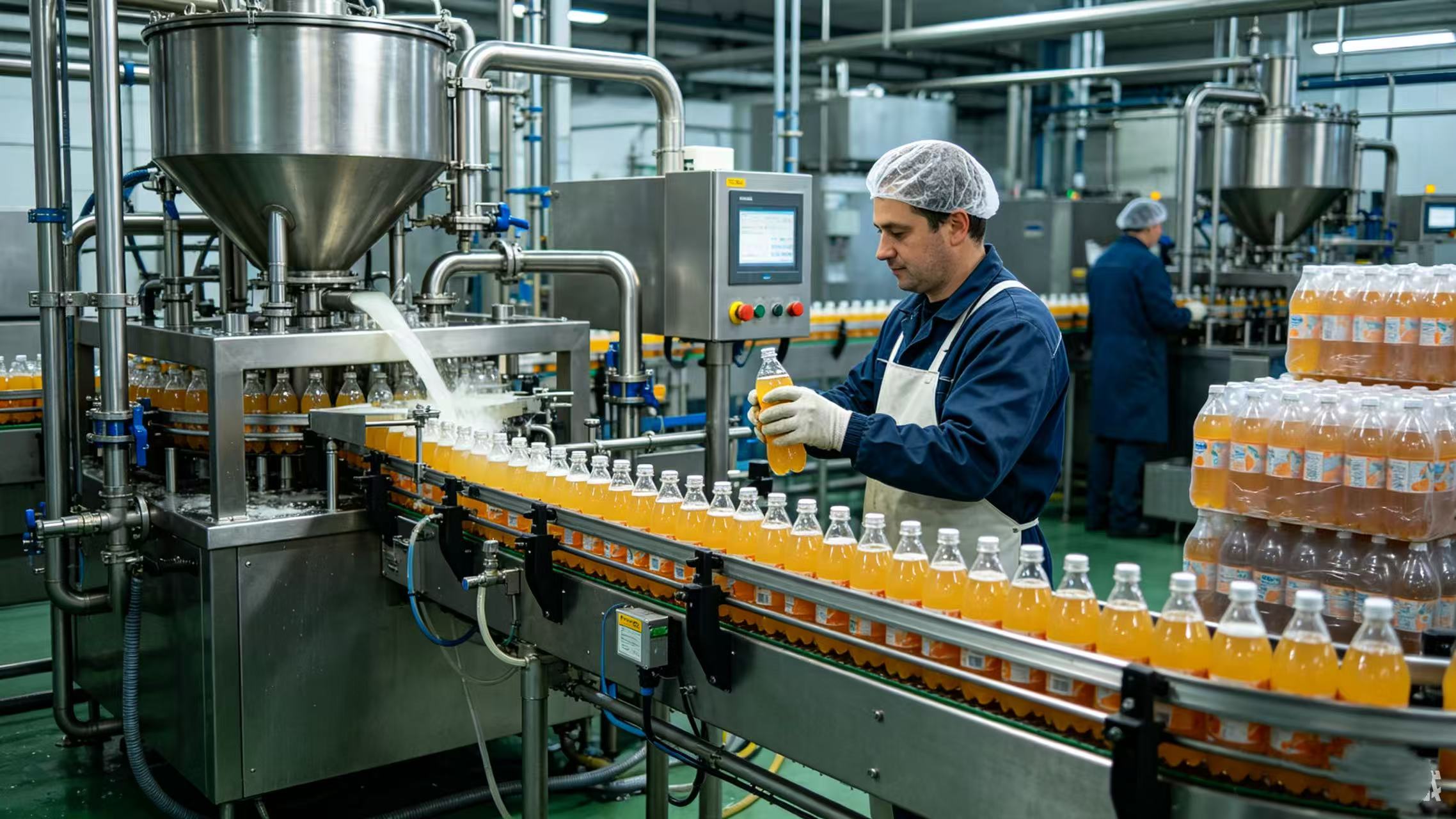Aplikasi, kelebihan dan piawaian pemampat udara skru dalam industri makanan dan minuman.